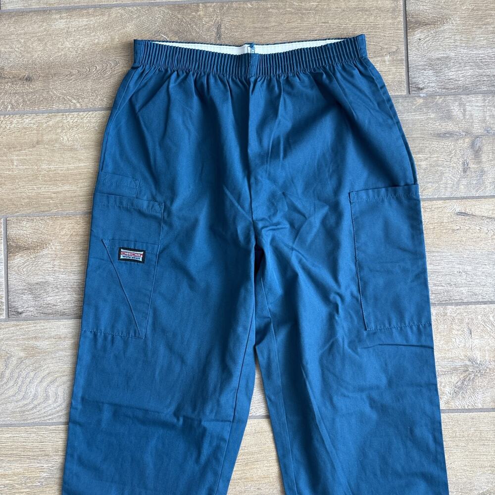 Cherokee Workwear Womens XS Elastic Waist Utility Scrub Pant 4200 Caribbean Blue - Picture 2 of 16
